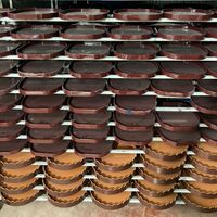 Plateaux ronds en rotin durables, plateau de service laqué avec poignées, bordeaux, décoration intérieure, organisateur de table, vente en gros, ensembles faits à la main, B2B