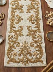 Camino de mesa bohemio con cuentas, hecho a mano y bordado, decoración para mesa de comedor, para el hogar, restaurante, bodas y fiestas, a bajo costo. - Product Image 5