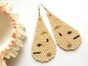 Pendientes de Cuentas con Diseño de Cara de Marfil, Hechos a Mano, Artísticos, Boho Chic, Elegantes, Joyería de Moda para Mujer, para Bodas y Aniversarios - Product Image 5