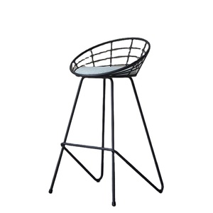 เก้าอี้บาร์สไตล์มินิมอล โครงโลหะ เบาะหุ้มผ้า พร้อมพนักพิง ความสูงระดับเคาน์เตอร์ สำหรับเฟอร์นิเจอร์บาร์และร้านอาหาร - Product Image 3