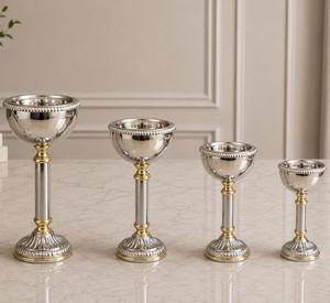 Brûleur de Bakhoor sur pied contemporain, ensemble de 4 encensoirs arabes Mubkhara en métal, décoratif pour la maison, parfum moderne - Product Image 2