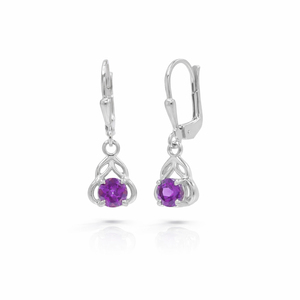 Pendientes de Plata de Ley 925 con Granate Rodolita, Diseño Árabe Redondo, Engaste de Puntas, Bañados en Oro de 1 Micrón y Rodio - Product Image 4