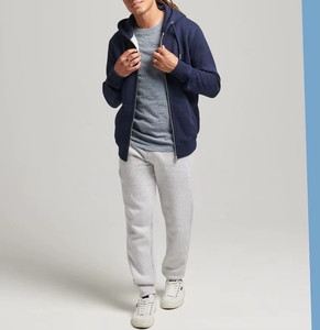 Sudadera de punto para hombre, azul marino, cuello redondo, corte regular, informal, manga larga, color liso, antipilling, para invierno - Product Image 2