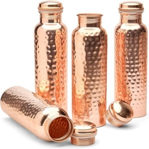 <b>Copper</b> Water <b>Bottle</b> Compact Storage <b>Drinking</b> <b>Bottle</b> for Easy Handling Travel Use and Space Saving Hydration - Product Image 5