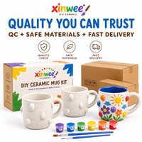 Kit Lukis Mug Keramik Bentuk Hati DIY Desain Hewan/Kartun Set Kerajinan Seni Personalisasi Mug Batu Berbintik Tren TikTok