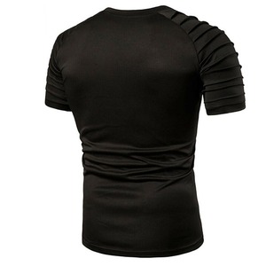 เสื้อยืดโอเวอร์ไซส์คอกลมสีขาวสำหรับผู้ชาย แขนสั้น แต่งซิป สไตล์ลำลองสปอร์ต ผ้าฝ้ายถัก 100% แห้งเร็ว ความยาวปกติ - Product Image 4