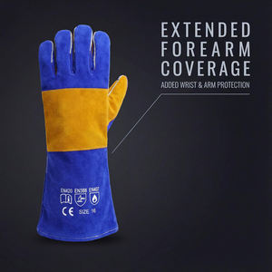 Guantes de Soldadura TIG de Cuero Vacuno de Alta Resistencia, Resistentes al Calor y al Fuego, Flexibles, Transpirables, Guantes de Seguridad Industriales para Trabajo - Product Image 2