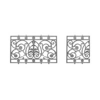 Panneau de balustrade de balcon orné motif marguerite en fonte, grille florale, garde-corps de villa de luxe, balustrade botanique symétrique