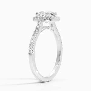 Bague Odessa Halo en argent 925 sculptée avec diamant taille coussin, 2 carats, couleur D, VVS1, Moissanite certifiée GRA, à prix réduit - Product Image 2