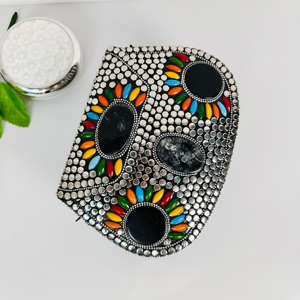 Antique <b>Silver</b> Rainbow Style Metal Shoulder <b>Bag</b> Hand-Crafted Modern Polished Sculpture Sling Purse for Girls Women Metal Crafts - Product Image 3