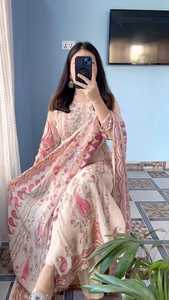 ชุดสัลวาร์ คามีซ ผ้ามัสลินโพลีเอสเตอร์สำเร็จรูป 3 ชิ้น ลายดอกไม้สดใส ชุดอานาร์กาลี กุรตา พร้อมกางเกงขายาว ชุดเดรสยาวสำหรับงานปาร์ตี้ - Product Image 2