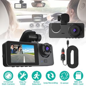Dash Cam a 3 Canali con Scheda MMC da 32GB, Sensore G, Rilevamento Movimento, Registratore di Guida Anteriore e Posteriore, Monitor di Parcheggio, DVR Auto 2.5K da 512GB - Product Image 1