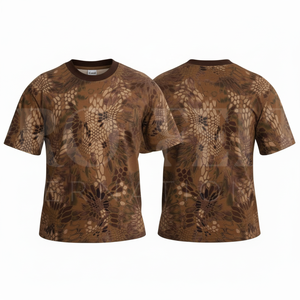 เสื้อยืดพิมพ์ลายพรางแบบกำหนดเอง แขนสั้น คอกลม ระบายอากาศได้ดี เหมาะสำหรับใส่ลำลอง เล่นกีฬากลางแจ้ง เสื้อผ้าขายส่ง - Product Image 4