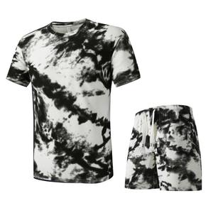 Conjunto de Verano de Dos Piezas para Hombre, Estilo Streetwear, con Logotipo Personalizado, Teñido con Spray, Pantalones Cortos y Camiseta con Lavado Ácido - Product Image 3