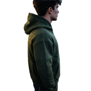Customized Stylish Embroidered Design <b>Men's</b> Casual Winter Heavyweight Cotton <b>Fleece</b> Zip-Up Hoodie Street <b>Walking</b> Transitional - Product Image 3