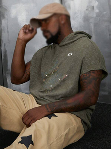 Sudadera sin mangas de algodón lavado con estrellas de diamantes de imitación, estilo urbano oversize, estilo gimnasio, proveedor de producción de ropa personalizada - Product Image 5