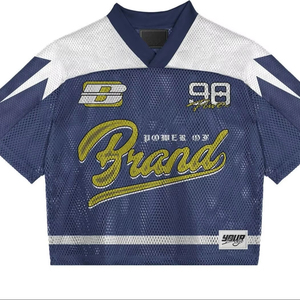 Camiseta Deportiva TAHAD Personalizada de Secado Rápido con Cuello en V, Estampado Retro, Estilo Jersey de Fútbol, Holgada, para Hombre, Camiseta Deportiva de Baloncesto, Malla Transpirable, Estilo Jersey de Fútbol - Product Image 1