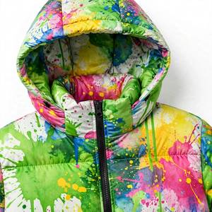 Chaqueta Bomber Unisex de Invierno, Gruesa, con Cierre, 100% Algodón, Estampado de Pintura Colorida, Bordado, Estilo Urbano - Product Image 5