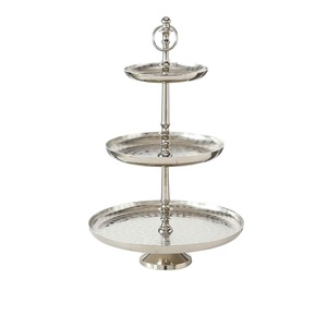 Three Tier Gold Metal Cake Stand <b>Round</b> Dessert Display Multi Layer Serving <b>Tray</b> for Party Cupcakes And Pastry Serving Stand - Product Image 4