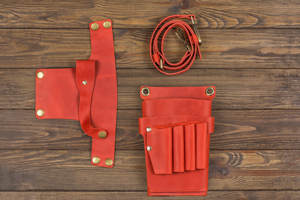 Étui pour ciseaux de barbier en cuir véritable fait main, pochette à outils professionnelle avec protection anti-odeur LBSH-0014 - Product Image 5