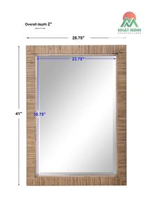 กระจกทรงสี่เหลี่ยมหุ้มหวายขอบมน สามารถแขวนได้ทั้งแนวนอนและแนวตั้ง - Product Image 5
