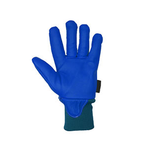 Genuine Leather Safety Glove Blue With Abrasion Resistance Unisex <b>Workwear</b> - Product Image 1
