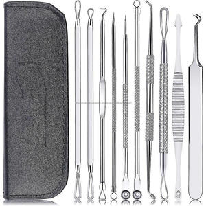 Kit de soins du visage professionnel 5 pièces extracteur de boutons pour l'élimination des imperfections d'acné des points noirs Instruments de soins de la vie personnalisés - Product Image 5