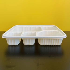 Biodegradable Cornstarch Food <b>Containers</b> Rectangular Round 3-4-5 Compartments For <b>Takeaway</b> Food - Product Image 5