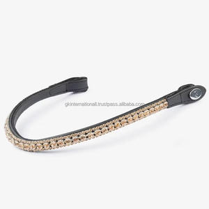 Diamantes de imitación de cristales de cuero genuino para montar a caballo de alta calidad con botón a presión de logotipo personalizado - Product Image 2