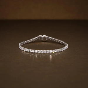Pulsera de Diamantes Cultivados en Laboratorio, Corte Brillante Redondo de 9 Puntas, de Lujo, para Mujer, Certificada por IGI, Oro de 14K, Elegante, para Bodas y Fiestas - Product Image 1
