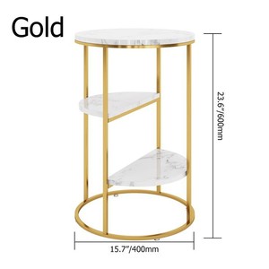 Modern Style 3-Tier White Marble Coffee Side <b>Table</b> Newest Design Metal Brass Square Pipe Stand <b>Nesting</b> Stone Gold Home Furniture - Product Image 1
