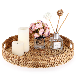 High Quality Customized Sizes Popular Round Rattan Tray Household Fruits <b>Storage</b> & <b>Tabletop</b> Decor Accent At Reasonable Price - Product Image 5