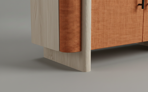 Modern 2 Door Solid Oak Sideboard Cabinet <b>for</b> Living Room-Water Resistant <b>Storage</b> with Minimalist Design - Product Image 4