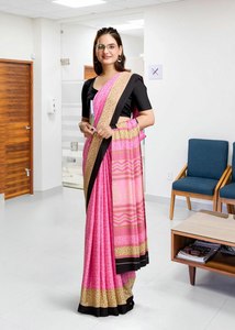 Sari pré-plissé de style uniforme, vêtements de bureau, tissu crêpe italien de première qualité, multicolores, traditionnel, pour les fêtes, travail riche, pallu - Product Image 2