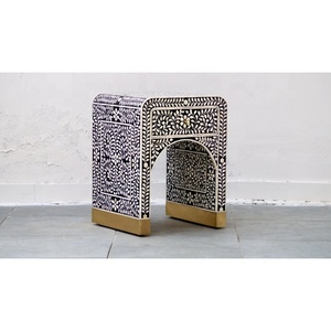 Traditional Design Solid Wood Bedroom Furniture with Bone Inlay <b>Small</b> <b>Bedside</b> <b>Table</b> for Home Farmhouse Living Room or Office - Product Image 4