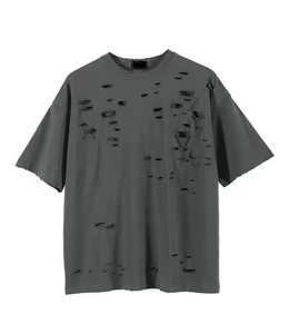 Camiseta de hombre 2026 al por mayor en línea, estilo oversize, desgastada, de algodón 100% de alto gramaje, vintage, streetwear, con lavado ácido y detalles de costura - Product Image 6