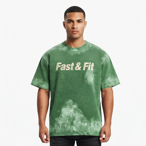 T-shirt personnalisé délavé style streetwear pour homme – Confortable, haute qualité, 100 % coton, séchage rapide, respirant - Product Image 4
