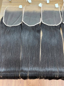 Extensions de cheveux humains à la mode, fermeture en dentelle et frontal, différentes couleurs, sans perte de cheveux, sans nœuds - Product Image 3