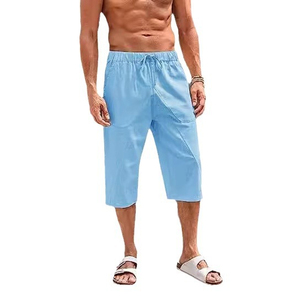 Heavyweight Polyester/Cotton Canvas <b>Waterproof</b> Plaid Pattern Drawstring Closure Men Mid Waist Oversized Casual Streetwear <b>Shorts</b> - Product Image 1