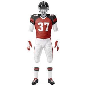 Ensemble d'uniformes de football américain 100 % polyester sublimé, maillot à col en V à manches courtes et pantalon grande taille, personnalisable en gros - Product Image 5