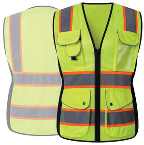 Chaleco Amarillo de Alta Visibilidad para Hombre, Impermeable, Transpirable, con Bolsillo Desmontable, para Guardias de Seguridad, Construcción Industrial - Product Image 2