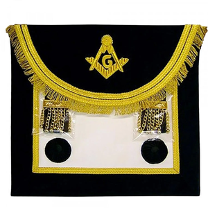 Fabricant d'aprons maçonniques personnalisés haut de gamme avec surpiqûres dorées, logos personnalisés et approvisionnement en gros pour l'exportation - Product Image 1