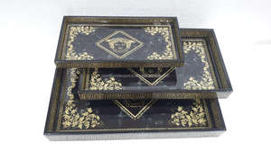 Bandeja de Servir Rectangular de Madera Hecha a Mano, Ecológica, Estilo Rústico, para Fiestas, Decoración de Sala de Estar, Falak World Export Uttar - Product Image 3