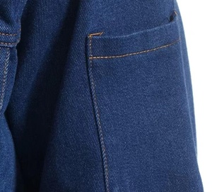 Veste en jean pour homme, style workwear, col rabattu, simple boutonnage, coupe droite, coton délavé, bleu, pour l'automne - Product Image 5