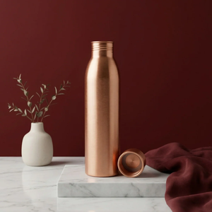 Bouteille d'eau en cuivre pur multifonctionnelle et épaisse pour le service traiteur, bouteille d'eau ayurvédique réutilisable en cuivre - Product Image 2