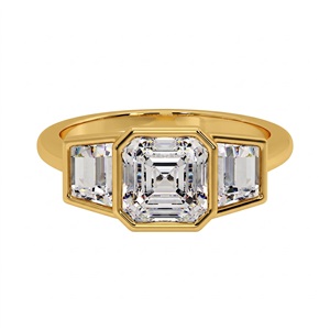 Bague de luxe en or plaqué 14 carats avec diamant Sera de 2 carats, diamant cultivé en laboratoire et diamant naturel, bijoux fins de luxe pour femmes, cadeau classique pour un anniversaire - Product Image 5