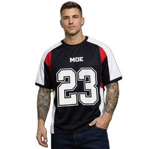 Maillot d'entraînement respirant en maille pour homme, coloris noir, style hip-hop, maillot de football américain, streetwear, uniforme d'équipe athlétique - Product Image 1