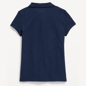 เสื้อโปโลแขนสั้นผ้าปิเก้สีกรมท่าสำหรับเด็กนักเรียน - Product Image 3