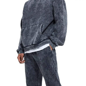 2026 Premium Quality Acid Wash Winter Tracksuit for <b>Men</b> Casual <b>Pullover</b> 100% Cotton Plus Size Comfortable and Stylish - Product Image 4