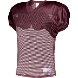 Maillot de football américain col en V à manches courtes en mesh respirant pour homme adulte, coupe classique, bleu marine - Product Image 4